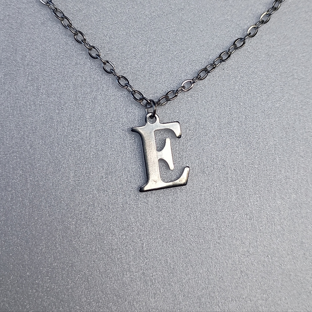 2/$20 Stainless Steel Letter E Necklace